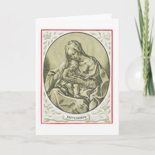Christ est né, une carte de Noël Vintage