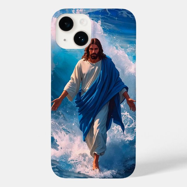 Christ marche sur le coque iphone d'eau (Verso)