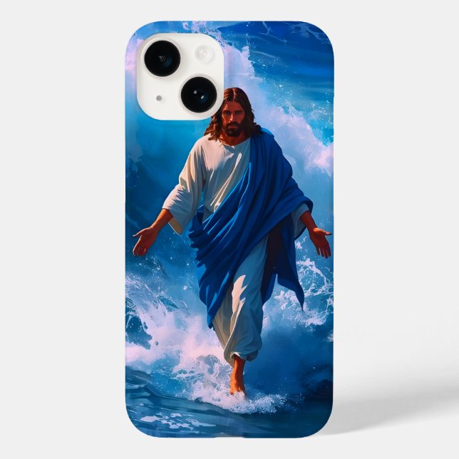 Christ marche sur le coque iphone d'eau (Verso)