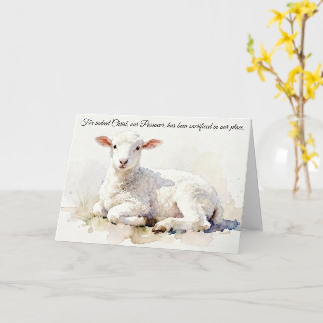 Christ notre Pâque : carte de Pâque chrétienne (Fleur jaune)