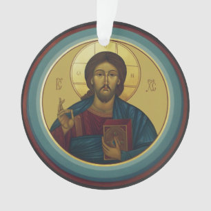 Christ Pantocrator byzantin Mosaïque Art Rond