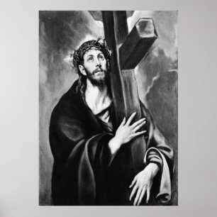 Christ portant la Croix (Noir & Blanc) Poster