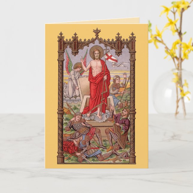 Christ ressuscité avec les soldats à la carte de P (Fleur jaune)
