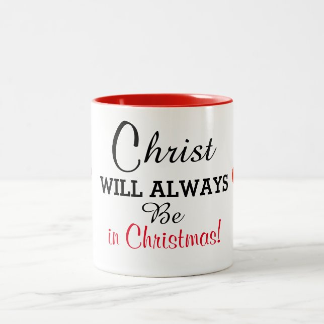 Christ sera toujours dans Noël Coeur Rouge Mug (Centre)