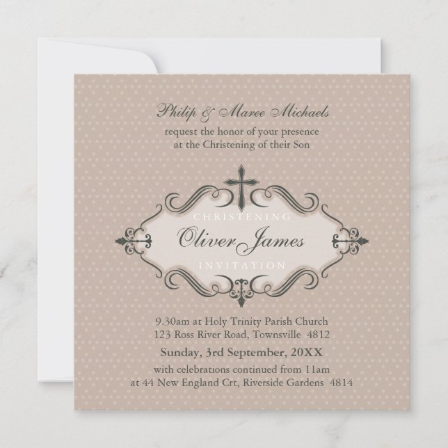 CHRISTENING INVITATIONS :: viva 3SQ (Devant)