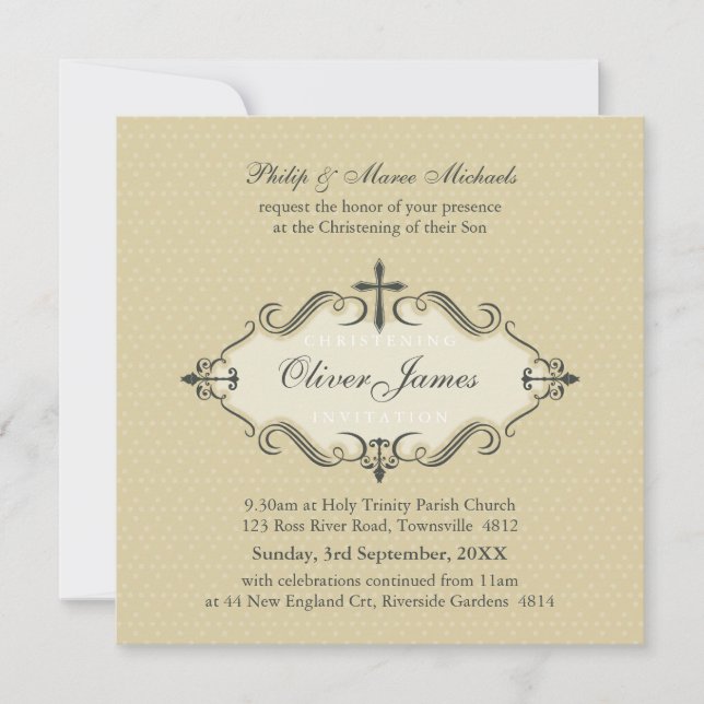 CHRISTENING INVITATIONS :: viva 4SQ (Devant)