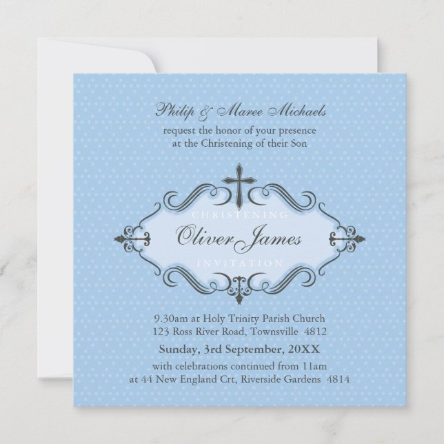 CHRISTENING INVITATIONS :: viva 7SQ (Devant)