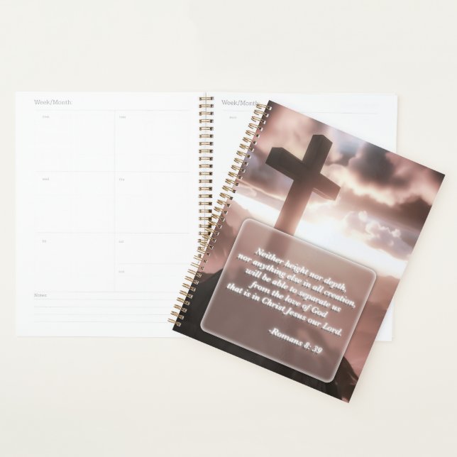 Christian Bible Verse Gold Spiral Planner (Devant avec enveloppe)