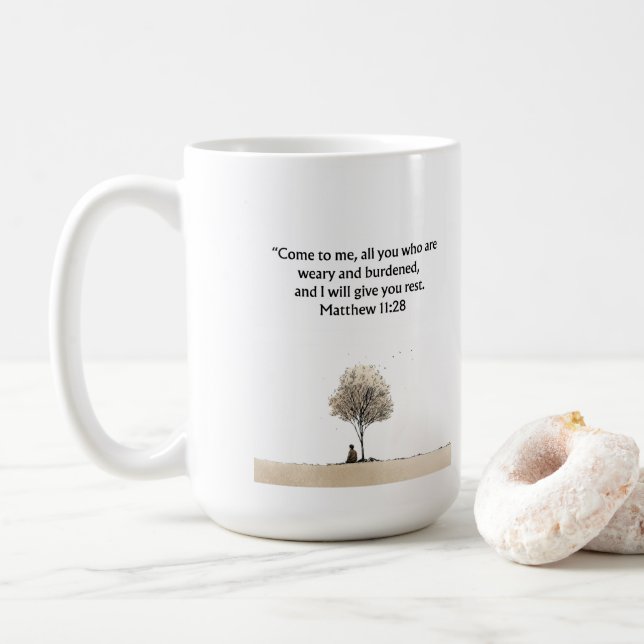 Christian Bible Verse Mug | Faith Gift (Avec donut)