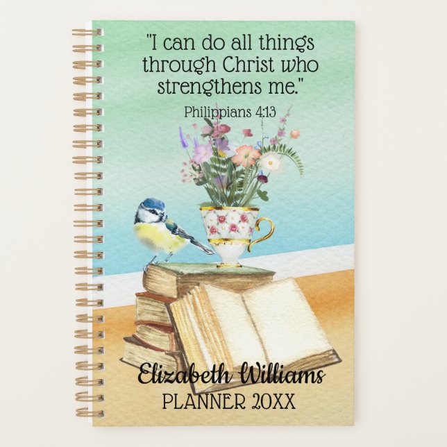 Christian Bible Verse Philippians Aquarelle Bird (Devant)