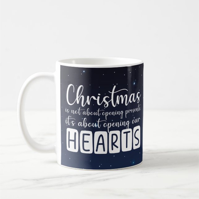 Christian Christmas heart and stars Mug (Gauche)