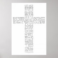 Christian Cross Bible verses John 14 Poster 1