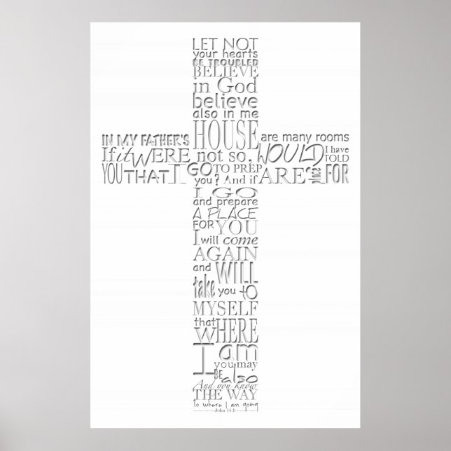 Christian Cross Bible verses John 14 Poster 1 (Devant)