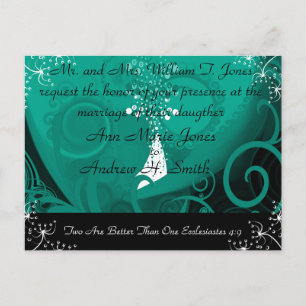 Christian Faire-part de mariage Bleu Turquoise Cal