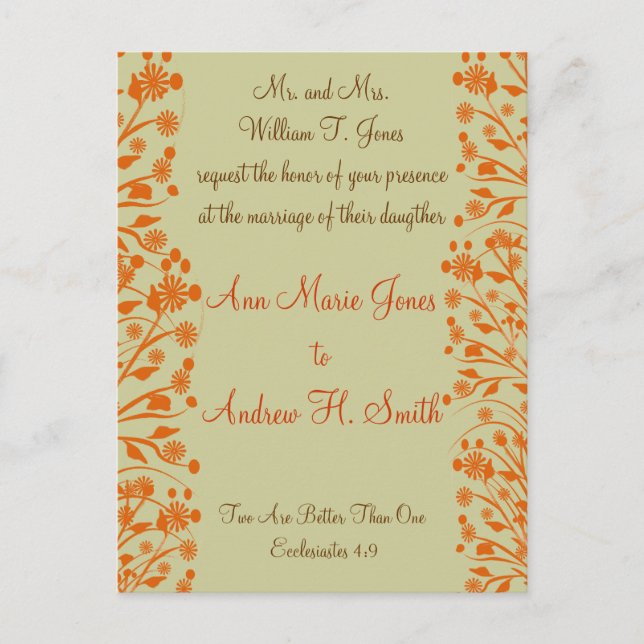 Christian Faire-part de mariage Carmel et Blueberr (Devant)