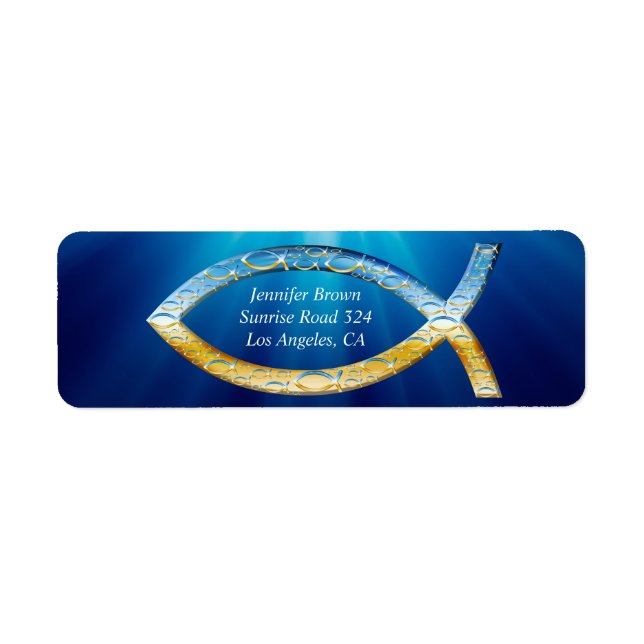 Christian Fish Étiquette de adresse (Devant)
