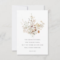 Christian Floral Art Isaiah 40:8 Carte de voeux