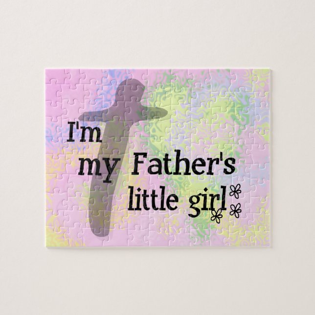 Christian Girl Puzzle avec Coeurs rose et Jaune (Horizontal)