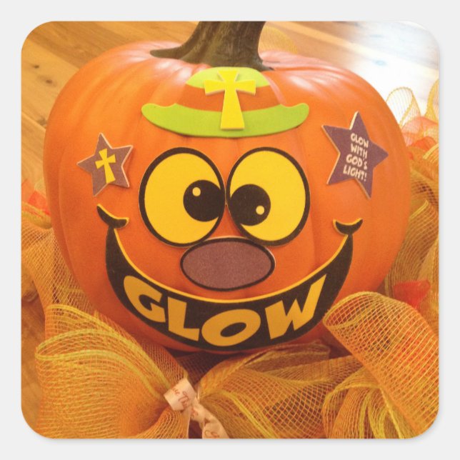 Christian Glow Happy Halloween Stickers Citrouille (Devant)