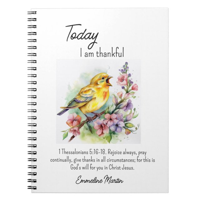 Christian Gratitude Journal Bible Verse Bird (Devant)