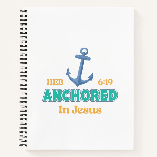 Christian Journal Anchored in Christ Verse Design (Devant)