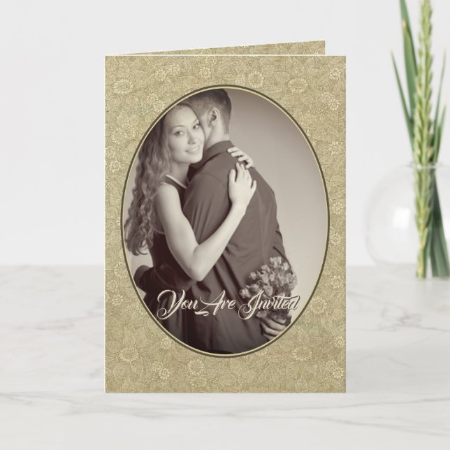 Christian Mariage damassé Invitation Cream/Tan (Devant)