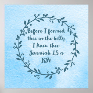 Christian Nursery Decor - Jeremiah 1:5 une affiche