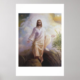 Christian Pâques Jésus ressuscité et vivant Poster
