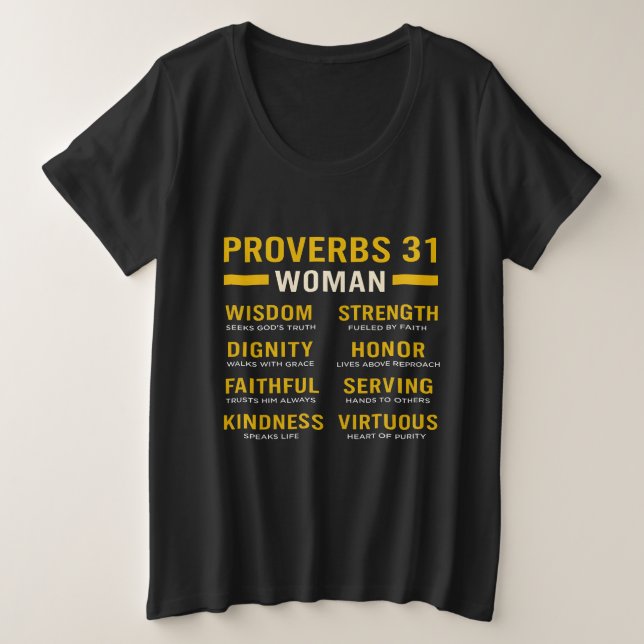 Christian Plus-Size Shirt Proverbs 31 Woman (Design devant)