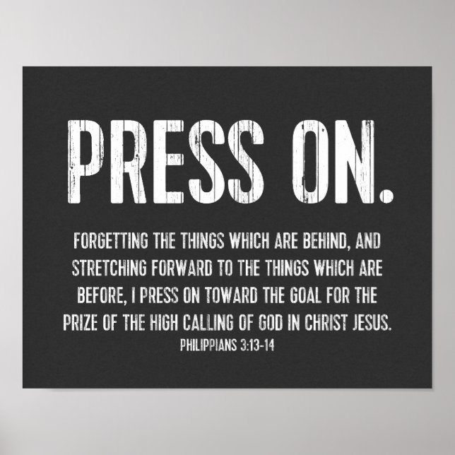 Christian Poster Bible, Philippiens 3:13-14 (Devant)