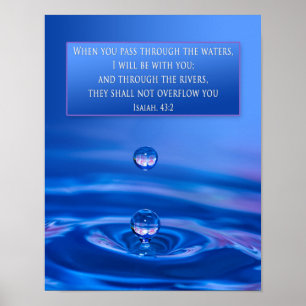 CHRISTIAN POSTER - ISAIAH 43:2 - Water