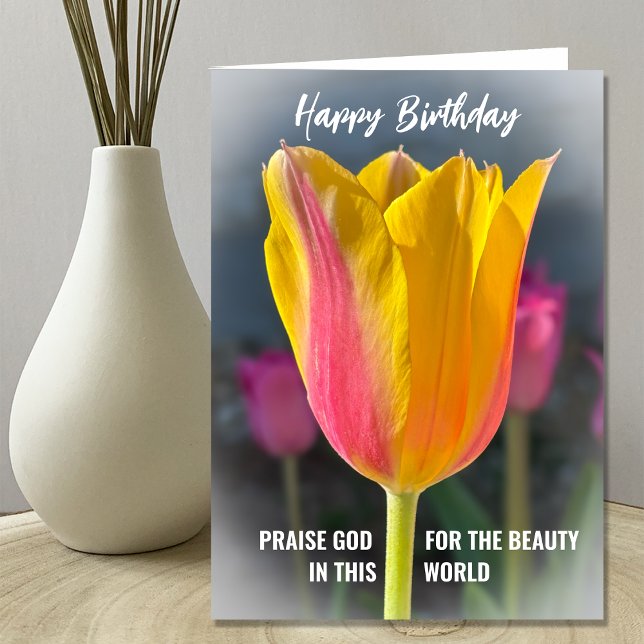 Christian Tulip Bonne carte d'anniversaire (Créateur téléchargé)