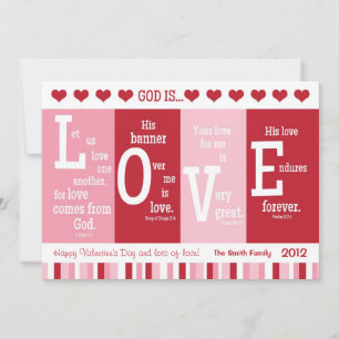 Christian Valentine Carte "Dieu est amour" Bible V