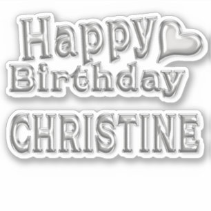 Christine Happy Birthday Autocollants