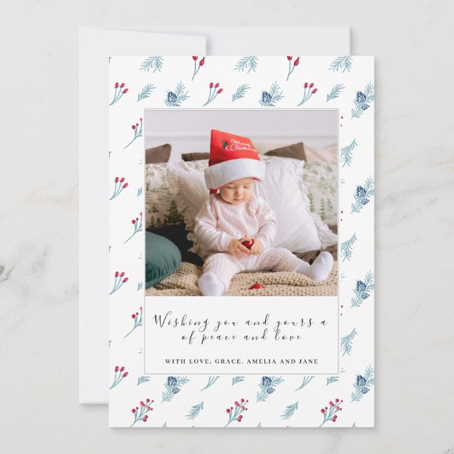 Christmas 2 Photo Collage carte de vacances famill (Dos)