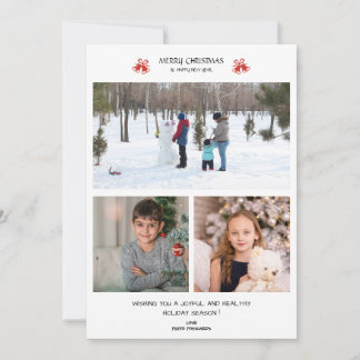Christmas 3 Photo Collage Carte de voeux de Noël