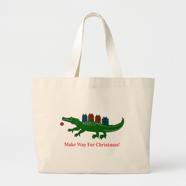 Christmas Alligator Tote Bag (Devant)