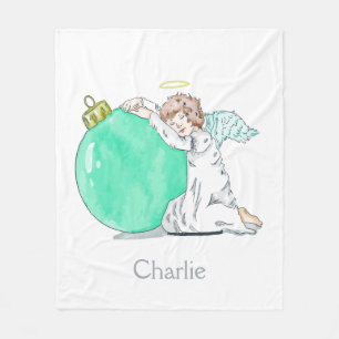 Christmas Angel nom personnalisé fleece couverture