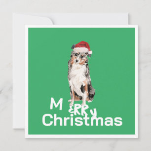 Christmas Australian Shepherd Chien Joyeux voeux