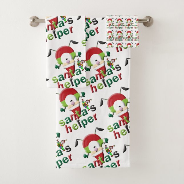 Christmas Bath Towel Sets, Santa's Helper (En situation)