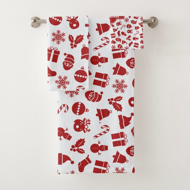Christmas Bells Grey Red Minimal Motif (En situation)