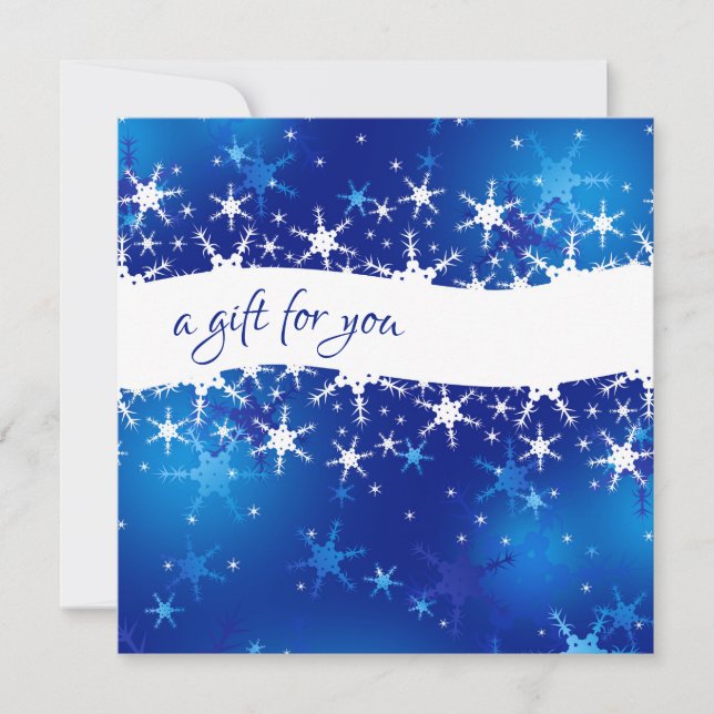 Christmas Blue Winter Snowflakes Certificat cadeau (Devant)