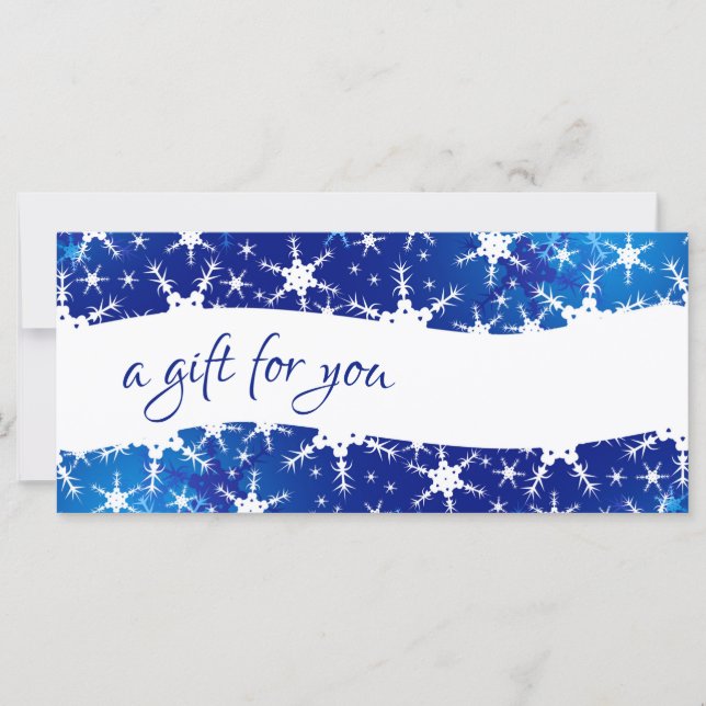 Christmas Blue Winter Snowflakes Certificat cadeau (Devant)