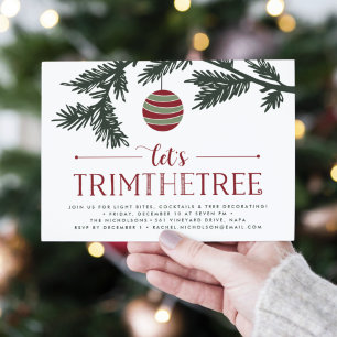 Christmas Boughs   Tree Trimming Party Invitation