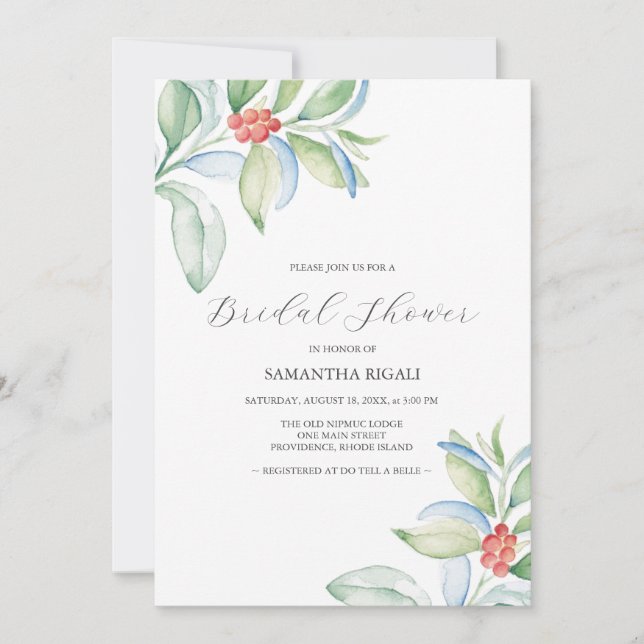 Christmas Bridal Shower Theme Invitation (Devant)