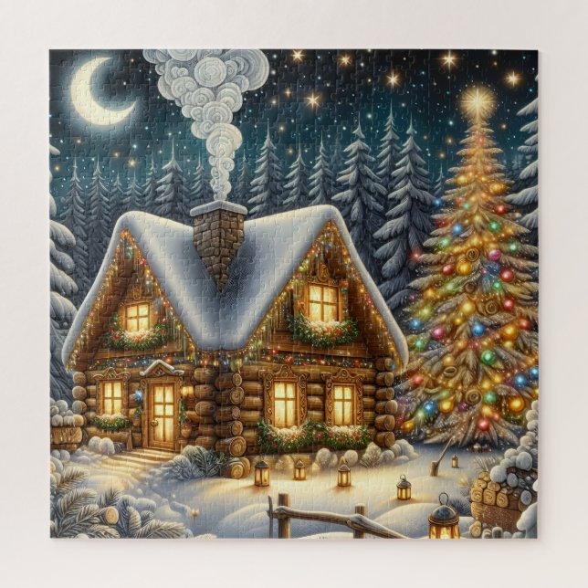 Christmas Cabin Puzzle (Vertical)