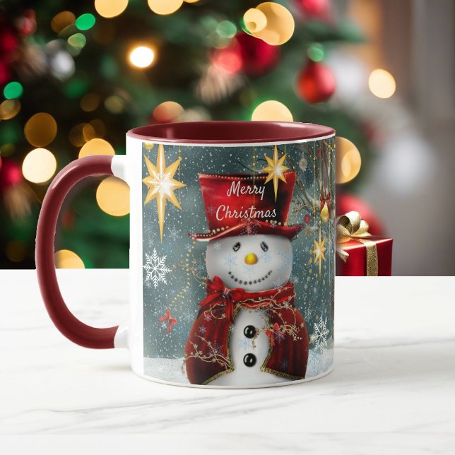 Christmas Cadeau Café Mug Cute Snowman Ajouter un  (Créateur téléchargé)