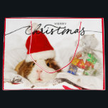 CHRISTMAS CADEAU SAC HAMSTER AVEC SANTA HAT<br><div class="desc">SACS CADEAUX EN PAPIER FUN PHOTO DE HAMSTER AVEC SANTA HAT</div>