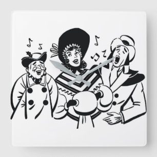 **CHRISTMAS CAROLERS** MUR CARRÉ HORLOGE
