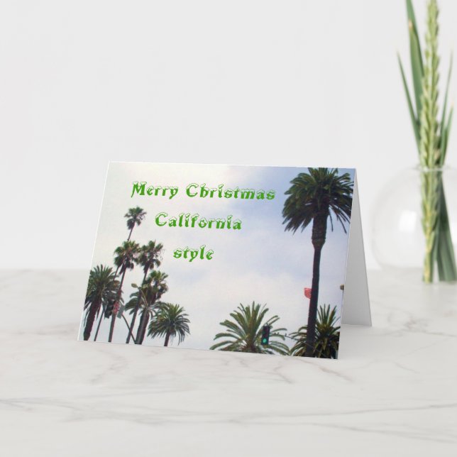 CHRISTMAS, CARTE DE STYLE CALIFORNIEN (Devant)